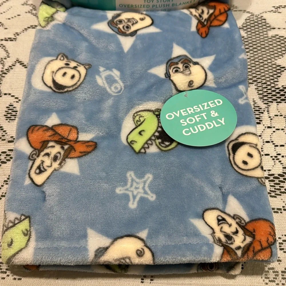 Disney Baby Toy Story Infant Toddler Oversized Plush Blanket Woody Buzz Rex Ham